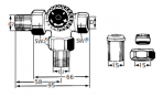 Radiatoru Termostatiskais trīsceļu vārsts 3/4'' 2