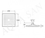 Rainsense Square dušas galva 200x200 mm 2