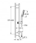 Rainshower SmartActive 130 rokas dušas komplekts 600 mm, hroms 7