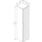 RB G-LINE Vannas istabas augstais skapis 160x35cm, balts matēts 3