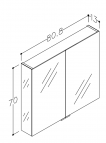 RB GRAND Vannas istabas spoguļskapītis 80,8 cm 2