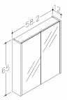 RB Vannas istabas spoguļskapītis 58.2 cm, Pelēks ozols 2