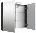 RB SCANDIC Vannas istabas spoguļskapītis 80 cm, melns ozols 6