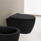 Scarabeo WC pods Moon Clean Flush ar SC vāku, 360x505 mm, melns matēts