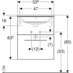 Selnova Square 55 cm izlietnes un skapīša komplekts  6