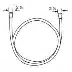 Sensoflex metāla dušas vads 125 cm, hroms 2