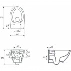 Piekaramais pods Moduo/Savio Rimless ar SC vāku, Balts 4