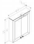 RB SIESTA Зеркальный шкафчик для ванной с подсветкой 64 см, белый 3