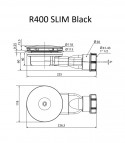 Sifons dušas paliktnim R400 Slim Ø90, black 2