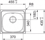 Spark SKN 610-37/44 virtuves izlietne, 455x435 mm, Manuāla vadība 2