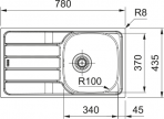 Spark SKN 611-78/44 virtuves izlietne, 780x435 mm, Manuāla vadība 2