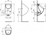 Connect Sensor pisuārs ar aizmugurējo ieplūdi 220V, Balts 5