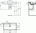 Strada II izlietne 80 cm, 1 maisītaja caurums,neslīpēta apakša, Balta 2