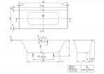 Subway 3.0 Quaryl® iebūvējamā vanna 1800 x 800 mm, Balta 2