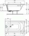 Прямоугольная ванна SIMPLICITY 120x70 см для встроенной установки 4