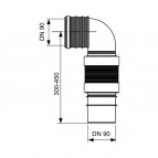 TECE WC savienošanas līkums DN 90 2