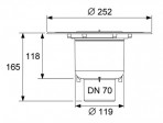 TECEdrainpoint S vertikāla notece DN 70, ar Seal System 2