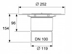 TECEdrainpoint S vertikāla notece DN 100, ar Seal System 2