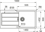 Tectonite S2D 611-100 virtuves izlietne, 1000x500 mm, Manuāla vadība 6