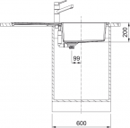 Tectonite S2D 611-100 virtuves izlietne, 1000x500 mm, Manuāla vadība 5