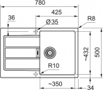 Tectonite S2D 611-78 virtuves izlietne, 780x500 mm, Manuāla vadība 2