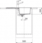 Tectonite S2D 611-78 virtuves izlietne, 780x500 mm, Manuāla vadība 4