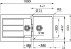 Tectonite S2D 651 virtuves izlietne, 1000x500 mm, Manuāla vadība 6