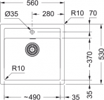 Tectonite SID 610 virtuves izlietne, 560x530 mm, Manuāla vadība 5