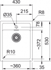 Tectonite SID 610-40 virtuves izlietne, 430x530 mm, Manuāla vadība 2