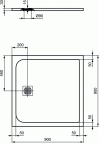 Ultra Flat S dušas paliktnis 90x90 cm 2