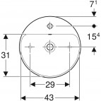 Geberit Uz virsmas novietojama izlietne VariForm Ø450 mm bez pārplūdes 7