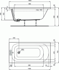 Taisnstūrveida vanna SIMPLICITY 140x70 cm iebūvētai uzstādīšanai 3