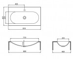 VANNAS ISTABAS IZLIETNE FLOW 810x461x115 mm, Argent 2