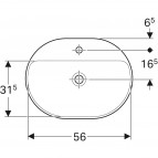 VariForm izlietne, eliptiska, ar virsmu ūdens maisītājam, 60 cm 3