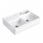 V&B Double-Bowl Sink virtuves izlietne, CERAMIC, 895x630mm, ar pop-up