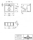 V&B Siluet 60 S virtuves izlietne, CERAMIC, 600x510mm, manual 5