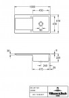 V&B Siluet 60 virtuves izlietne, CERAMIC, 1000x510mm, manual 5