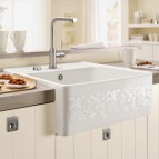 V&B Single-Bowl Sink virtuves izlietne, CERAMIC, 595x630mm, ar pop-up 7