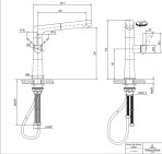 V&B Sorano Sky Shower virtuves maisītājs,izvelkams,1jet,Stainless St 7