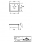 V&B Subway Style 60 S кухонная мойка, CERAMIC, 600x510mm, manual 4