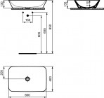 Connect Air izlietne bez maisītāja un pārplūdes cauruma 60 cm, Balta 7