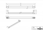 ViCare invalīdu atbalsta rokturis 600 mm, Hroms 2