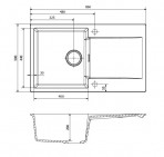 Virtuves izlietne Amsterdam 10, 860x500 mm, caffe silvery 2