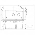 Virtuves izlietne Amsterdam 25, 860x500 mm, black silvery 2