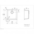 Virtuves izlietne Amsterdam 40, 460x460 mm, pure white 2