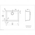 Virtuves izlietne Amsterdam 50, 560x460 mm, grey silvery 2