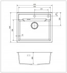 Virtuves izlietne Amsterdam 54 Tapwing, 600x510 mm, caffe 2