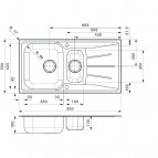 Virtuves izlietne Diplomat 1.5 Eco (R), 950x500 mm 2