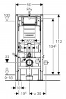 WC iebūvējamā sistēma Duofix Sigma UP320 DE 112cm 2