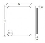 YASMIN 60x60 cm Spogulis ar fona LED apgaismojumu pa perimetru 3